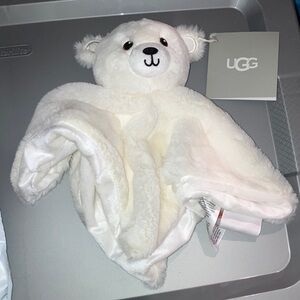 NWT UGG polar Teddy Bear lovey Security Blanket in snow color